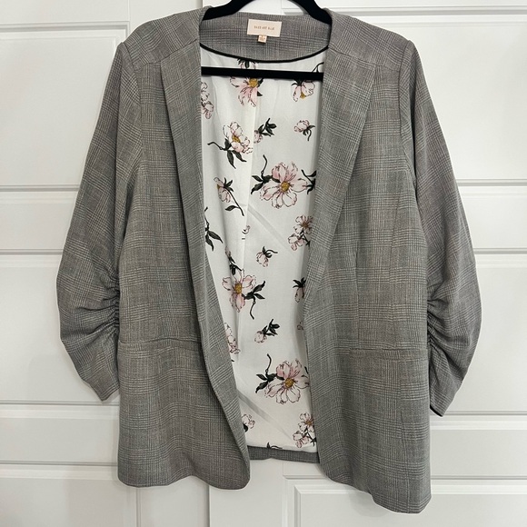 Skies Are Blue Gray Blazer Modern Tailored Suit Jacket - Picture 1 of 5